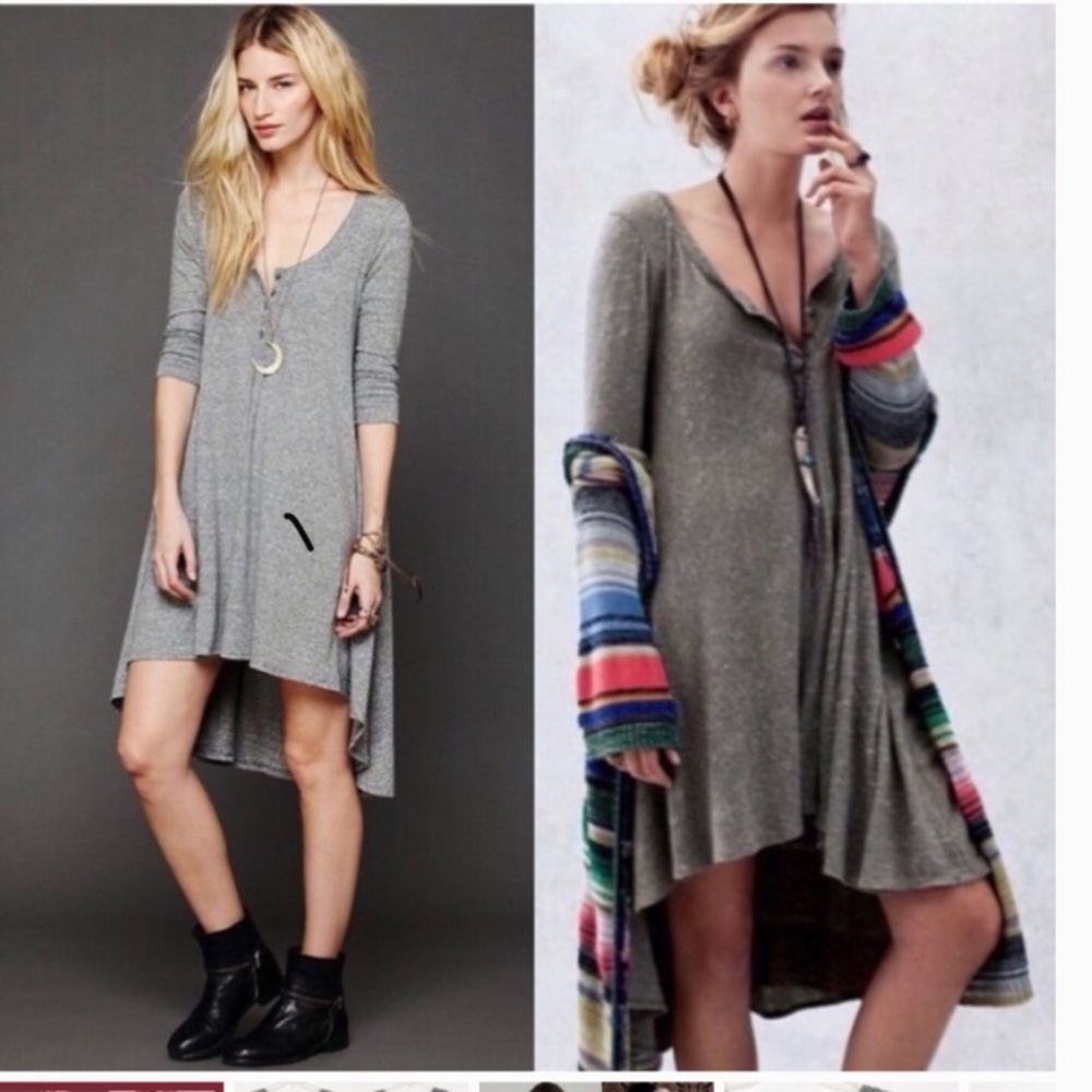 Drippy jersey knit high low dress